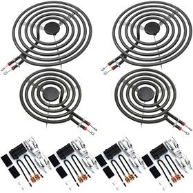Ami Parts 740306407362 Stove Burners Electric Range Surface Burner Coil Unit Set 2pcs 6 8 With 4