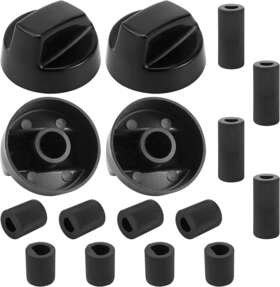 Ami Parts 744110169102 Black Oven Control Switch Knob With 12 Adapters Universal Knobs For Ov