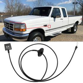 F350 Apeser 701915942842 Hood Release Cable And Handle Compatible With 1987-1997 Ford F150 F250 Sup