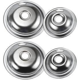 316048413-2 Appliancemates 316048414-2&316048413-2 Frigidaire Range Burner Chrome Drip Pan Set 4 Pack