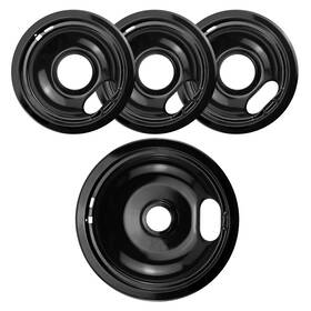 B-w10290350 Appliancemates Black Stove Burner Drip Pans Replacement For Whirlpool Amana Crosley Electric