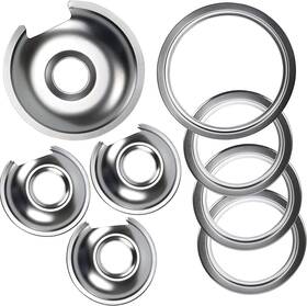 B-wb32x10012 Appliancemates 4-pack Chrome Stove Burner Drip Pans Fits Ge Hotpoint Electric Ranges 3x 6 Inch
