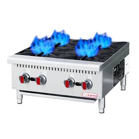 Cp-hp24-m Backychu Commercial Gas Stove 4-burner - 100 000 Btu Countertop Range Heavy-duty