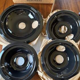 1-wb31m19 Beaquicy Wb31m20 Wb31m19 Db6 For Ge Range Porcelain Black Drip Pans Bowls 4 Pk 3-wb31m20
