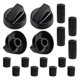 Blutoget 759068830165 4 Pack Black Universal Control Knobs With 12 Adapters - Compatible F