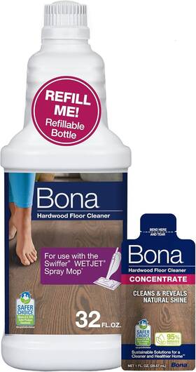 Wm700054012 Bona Hardwood Floor Cleaner Bottle For Use With Swiffer 32 Fl Oz Pack Of 1