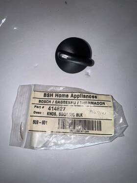 00414827 Bosch 414827 Knob Sgc/6586 Black Genuine Oem Replacement Part For Appliances