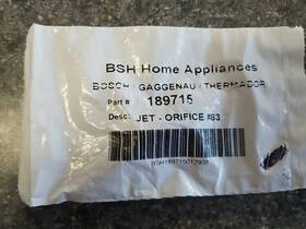 00189715 Bosch 189715 New Oem Thermador Orifice Jet .h11b2 00189715 Bosch 189715 New Oem Thermador Orifice Jet .h11b2
