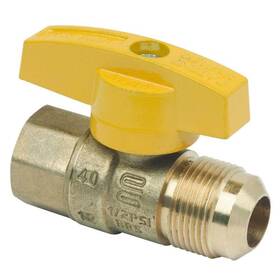 Pssc-68 Brasscraft Gas Ball Valve Brass Flare X Fip 5/8 Od 1/2 In Pipe Heavy-duty Leak-proof Csa