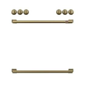 Cafe 084691910091 Range Handle And Knob Kit In Brushed Brass