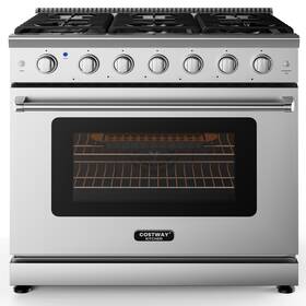 Us-2fp10542 Costway 36 Inch Natural Gas Range 120v Freestanding With Iron Grates And Enamel Interior Oven Us-2fp10542 Costway 36 Inch Natural Gas Range 120v Freestanding With Iron Grates And Enamel Interior Oven