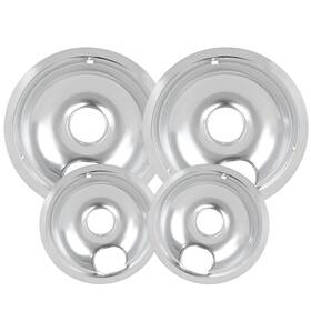 Hg-kb-dp-98230 Cozzivita 4 Pack Chrome Drip Pans Compatible With Whirpool Kenmore Frigirate Stove Top Dr