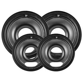 Hg-kb-dp-98236 Cozzivita 4 Pack Black Cooktop Drip Pans Compatible With Ge Hotpoint Stove. Include 2
