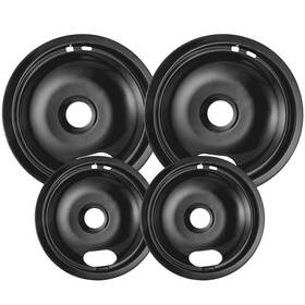 Hg-kb-dp-98237 Cozzivita 4pack Black Drip Pans Compatible With Whirpool Kenmore Frigirate Stove Top