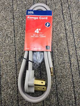 508463 Do It Best Qty 2 4ft 50amp Range Cord For Ovens Universal 3 Conductor