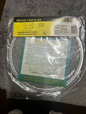8501g Duraflow Range Hood Vent Aluminum Grease Filter Round Shape