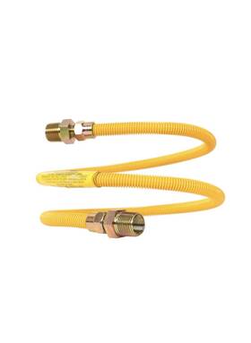 Duratrac 036978014251 1/2 Inch Od 3/8 Id Yellow Polymer Coated Stainless Steel Gas Connector - 48