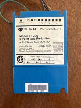 83.22000.016 E-g-o 007008-000 Gas Stove Model Ri 306 6 Point Re-igniter Part