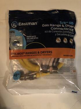 30ye5050448k Eastman Gas Range And Dryer Connector Kit 5/8 Inch X 48
