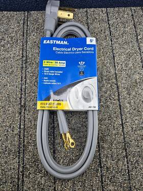 61250 Eastman Electric Dryer Cord With 10/3 Gauge Wire 5ft 3 Prong 30amp