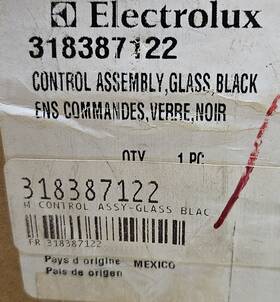 318387122 Electrolux Genuine Range 30 Inch Touch Panel Only # Board Not Included