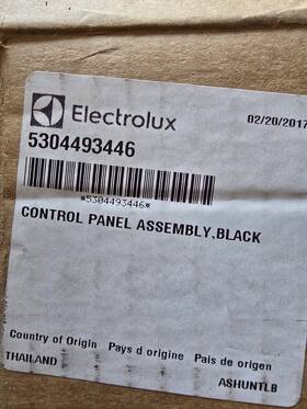 5304493446 Electrolux Control Panel Assembly Black Electrolux/ Frigidaire