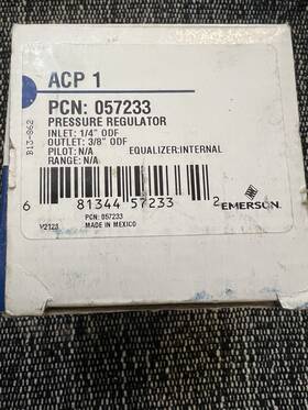 057233 Emerson Flow Controls Gas Reg Acp 1 Ie 1/4 X 3/8
