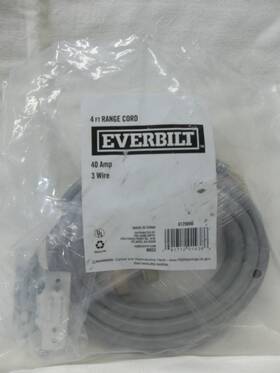 Everbilt 091712014386 4ft. 40 Amp 3 Wire Range Cord Inch Free Shipping