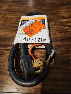 1004 Everbilt 091712026303 4 Ft. 4-prong 40 Amp Range Cord 078 427 New