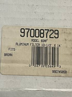 99010037 Filter Everything 99074585 Broan Replacement Aluminum Oem 1pc 97008729 Model 83af