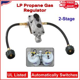 Kt12acr-2a Flame King 2-stage Auto Changeover Lp Propane Gas Regulator With Two 12 Inch Pigtails For Rvs