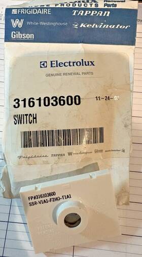 316103600 Frigidaire Burner Switch