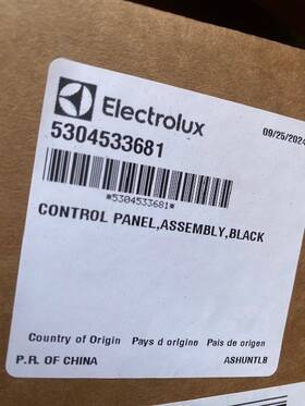 5304533681 Frigidaire / Electrolux Control Panel Assembly Black