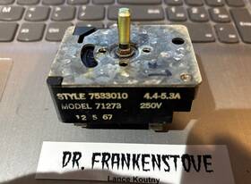 Rsa-30n Frigidaire 7533010 Range Oven Infinite Switch 4.4-5.3a 250v 71273