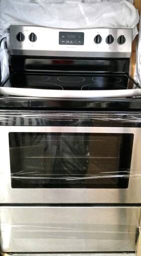 Ffef3052tsc Frigidaire 30 Inch Glass Top Electric Range Stainless Steel And Black