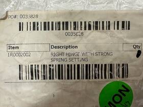 1r0002002 Fulgor New Right Hinge With Strong Spring Setting - Part #