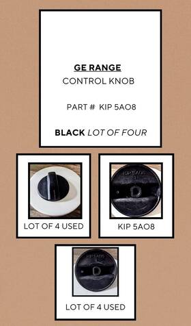 5ao8 Ge Range Replacement Control Knobs Correction Lot Of Five Used Black Kip