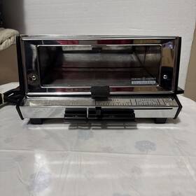A12t93 Ge General Electric Deluxe Toast-r-oven 473a Chrome And Black Vintage Works