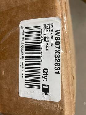 Ptd7000bn1ts Ge Wb07x32831 Upper Vent Trim Model Fits Multiple Other Models