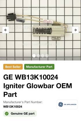 Wb13k10024 Ge Oem Gepart New Retail 200 Igniter Glowbar