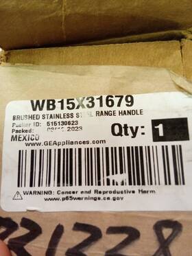 Wb15x31679 Ge Cafe Brushed Stainless Steel Range Handle With Caf Band Ak-128