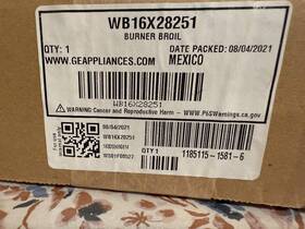 Wb16x28251 Ge Oem Range Broil Burner