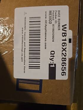 Wb16x28656 Ge Base Burner Oem New In Box Fast Shipping