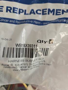 Wb18x39311 Ge Brand New Oem Factory Genuine Harness Burner Box