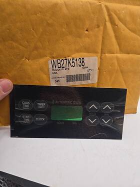 Wb27k5138 Ge Genuine Oem Clock Plate-black Range/stove/oven 9c3