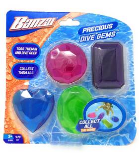 Wb27x24156 Ge Banzai Precious Dive Gems 4 Pack Diving Toy For Water Pool