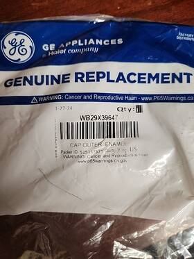 Wb29x39647 Ge Cap Outer Enamel