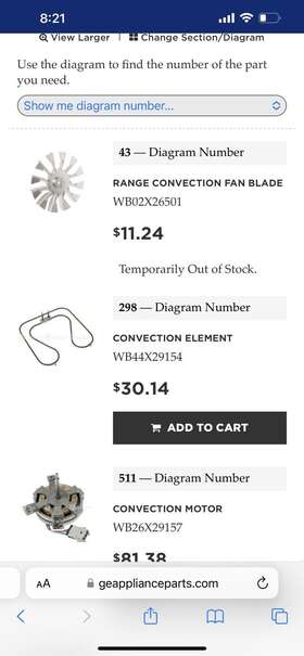 Wb44x29154 Ge Convection Element