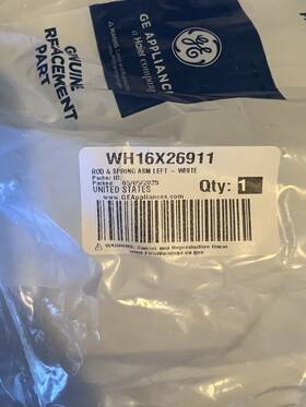 Wh16x26911 Ge General Electric Rod And Spring Assembly Left- White - Genuine Replacement Part