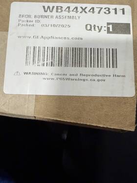 Wb44x47311 General Electric Broil Burner Assembly